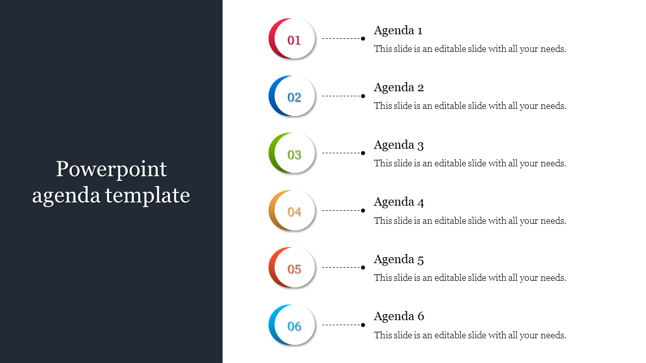 Editable PowerPoint Agenda Slide Template